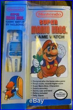 1989 Nintendo Nelsonic White Super Mario Bros Game Watch Never Used Rare