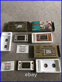 3 nintendo game and watch Games FIRE/parachute/tropical Fish All Boxed See Photo