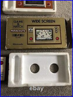 3 nintendo game and watch Games FIRE/parachute/tropical Fish All Boxed See Photo