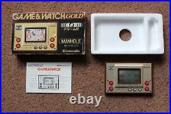 Boxed Nintendo Game & Watch Manhole Gold Series Mh-06 1981 Good Condition