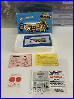 Excellent Nintendo Gold Cliff Game & Watch MV-64 RARE Vintage 1988