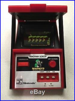 Mario's Bombs Away Nintendo Game Watch Panorama Screen Tb-94 1983 Vintage