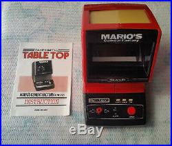 Nintendo Game And Watch Mario's Cement Factory Arcade With Manual 1983 Working