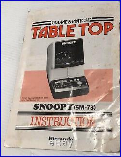 Nintendo Game & Watch Tabletop Snoopy SM-73 RARE Futuretronics Version