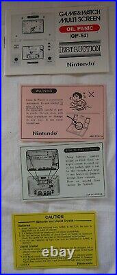 Nintendo Multi-Screen Game and Watch Oil Panic, boxed with instructions