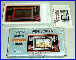 Nintendo game & watch fire attack Id-29 wide screen boxed with booklet