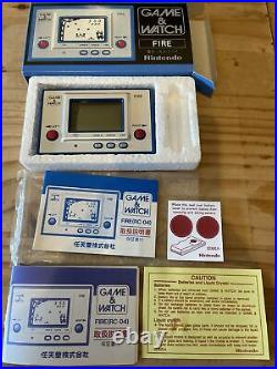 Original Rare Nintendo Lcd Game & Watch Fire RC-04 Japan 1980 Silver Screen