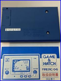 Original Rare Nintendo Lcd Game & Watch Fire RC-04 Japan 1980 Silver Screen