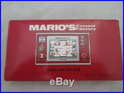 RARE MINT Nintendo Mario's Cement Factory Game & Watch COMPLETE and Boxed