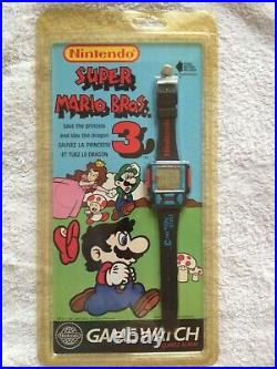Rare vintage LCD Wrist Watch Game Super Mario Bros 3 Nintendo NIB sealed very g
