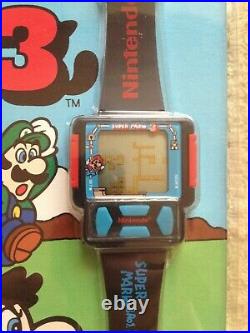 Rare vintage LCD Wrist Watch Game Super Mario Bros 3 Nintendo NIB sealed very g