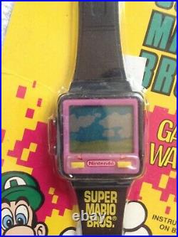 Rare vintage LCD Wrist Watch Game Super Mario Bros. Luigi's Hammer Toss Nintendo