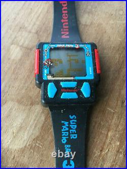 Vintage 1990 NINTENDO SUPER MARIO 3 GAME & WATCH Wristwatch for Spares / Repair