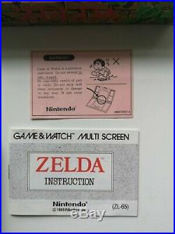 Vintage NINTENDO GAME AND WATCH GAME & WATCH ZELDA ZL-65 1989 Boxed MINT