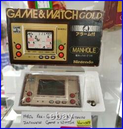 Vintage Nintendo Manhole Gold Game & Watch with Box + Instructions